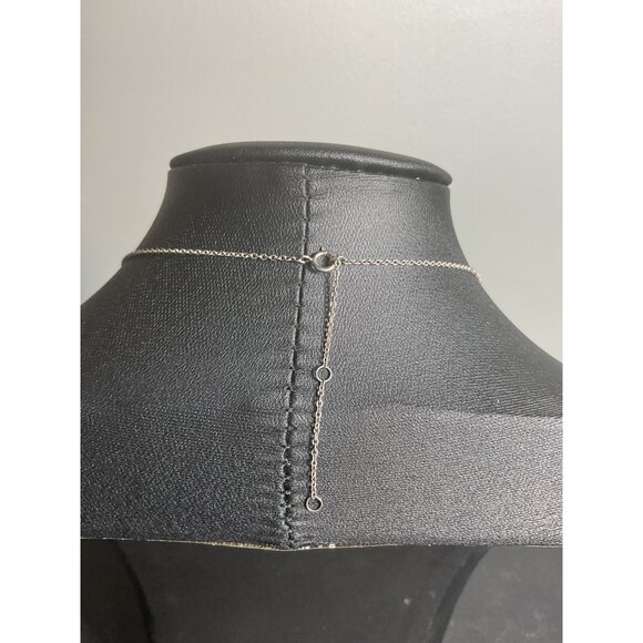 Womens Silver Tone Minimalist Bar Necklace - Picture 3 of 4